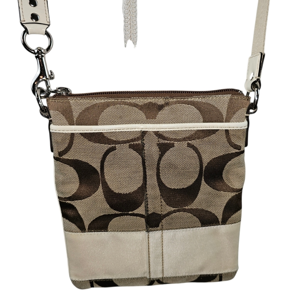 Coach Vintage Signature Canvas and Leather Pouchette Crossbody - Picture 2 of 8